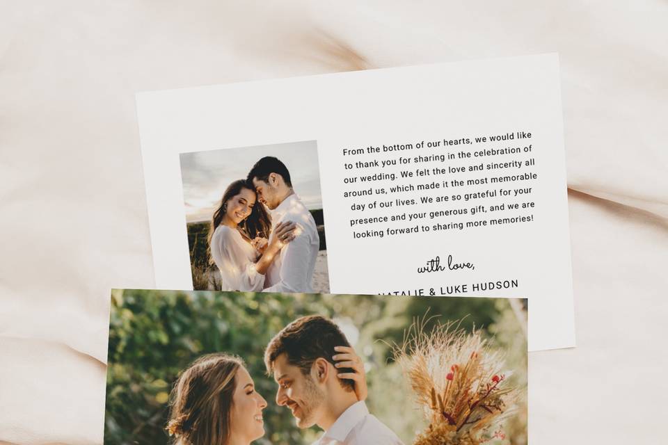 Wedding Thank you Photo Cards