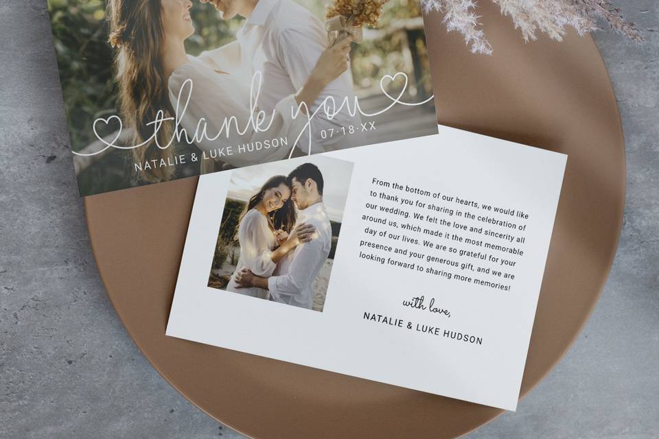 Wedding Thank you Photo Cards