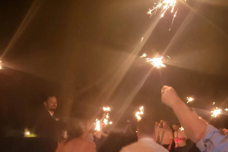 Sparklers and couple