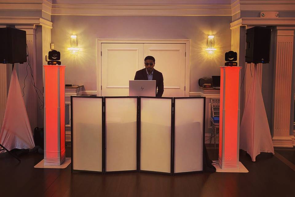 DJ booth setup