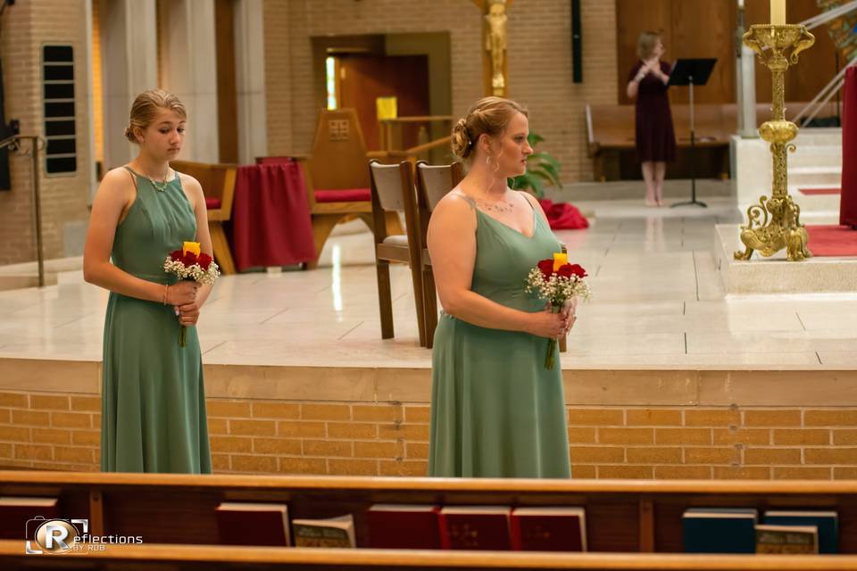 Bridesmaids awaiting the Bride