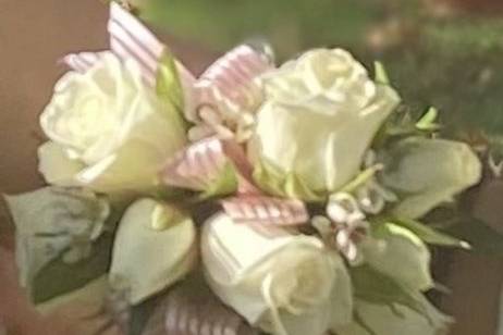 White rose corsage