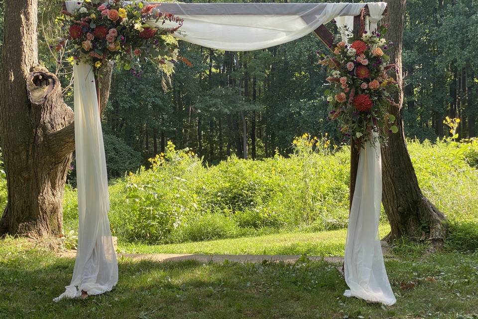 Arch with Draping and Florals
