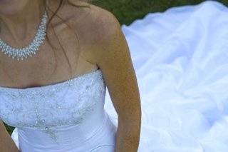 bride holding flowers