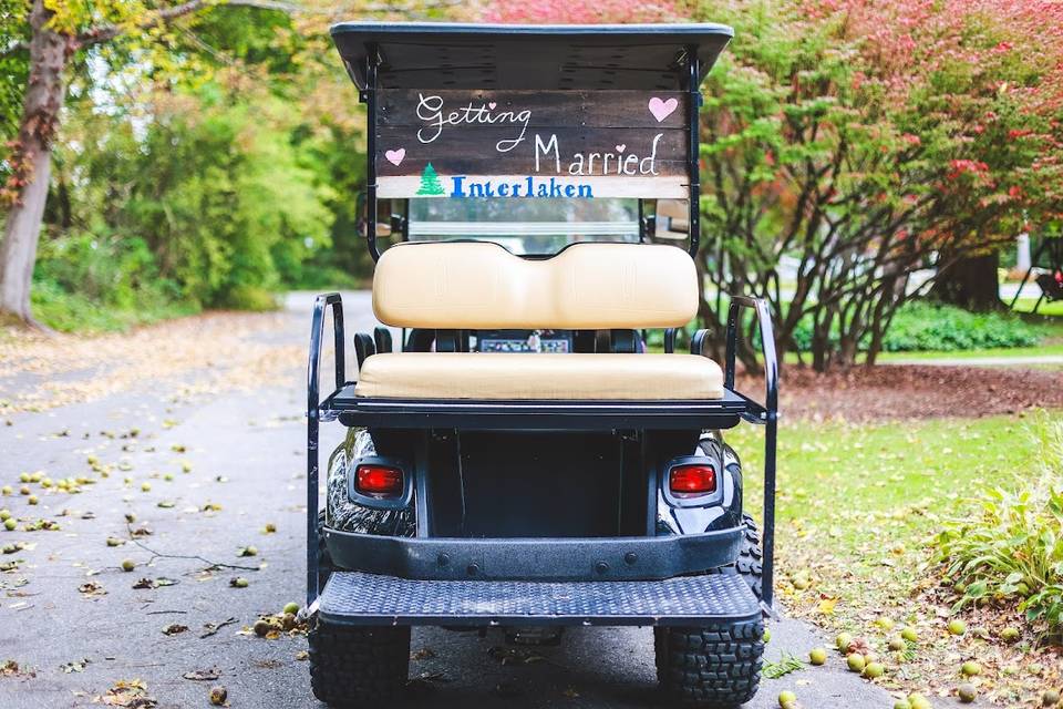 Wedding golf cart