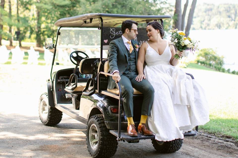 Wedding golf cart