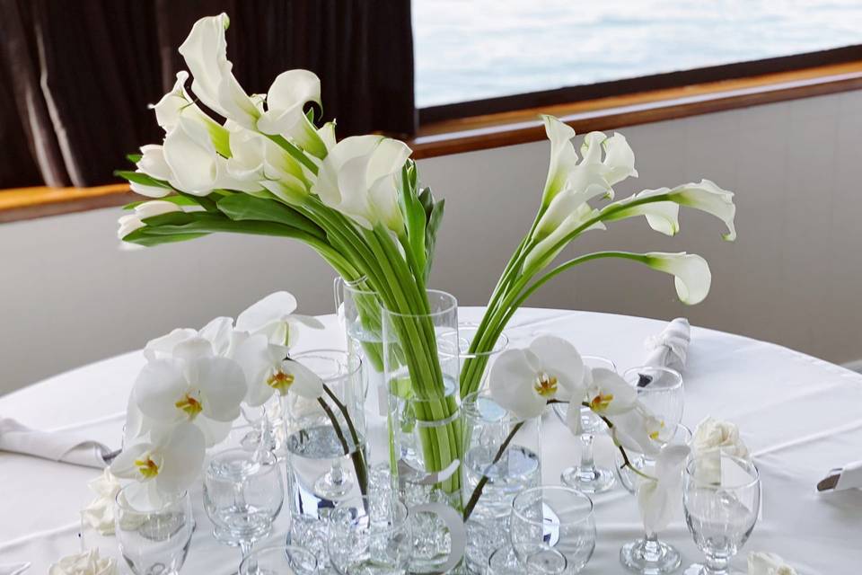 Yacht wedding centerpiece