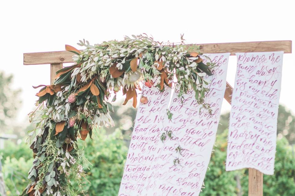 Ceremony amongst the vines