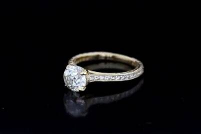 Diamond ring with crystals