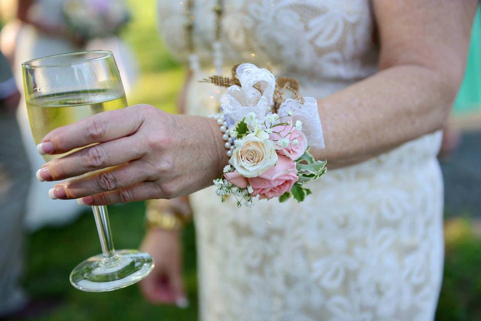 Bride and bridesmaid