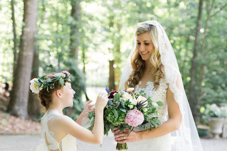 Bride and daughter