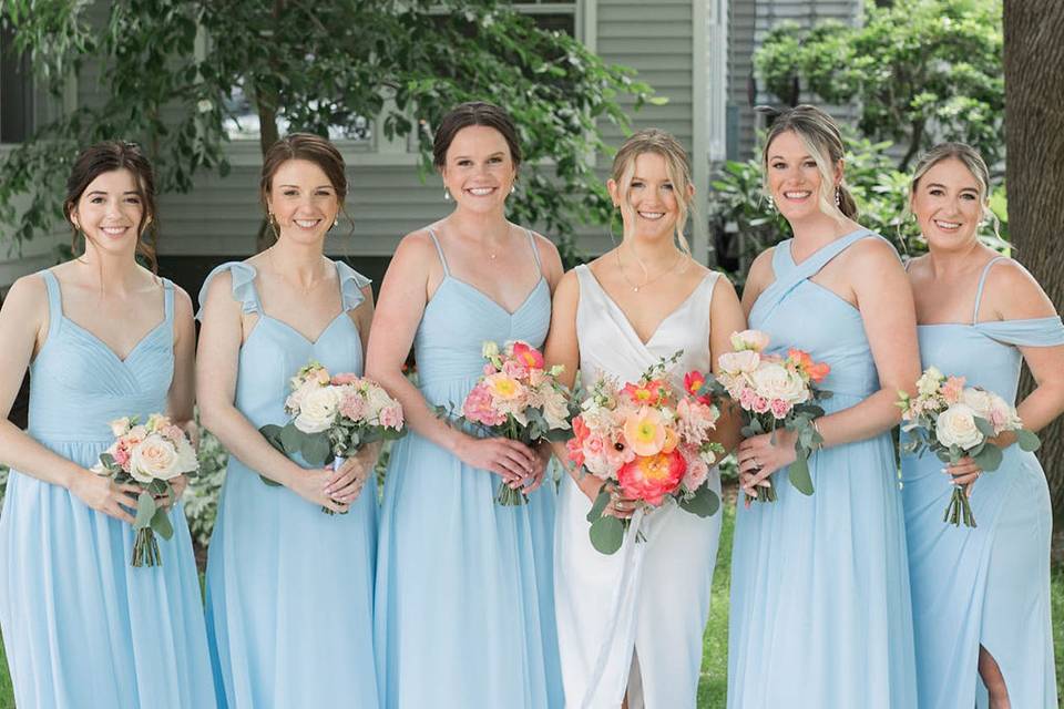 Bright summer bridesmaids