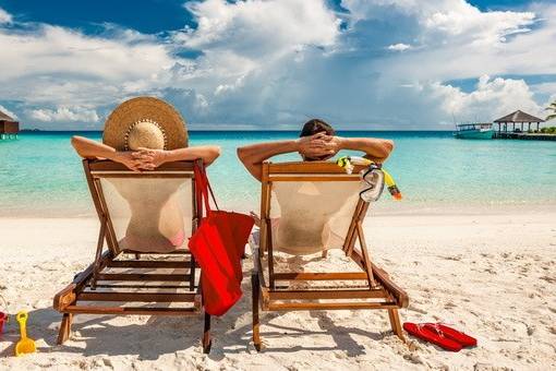 Lounging on the beach