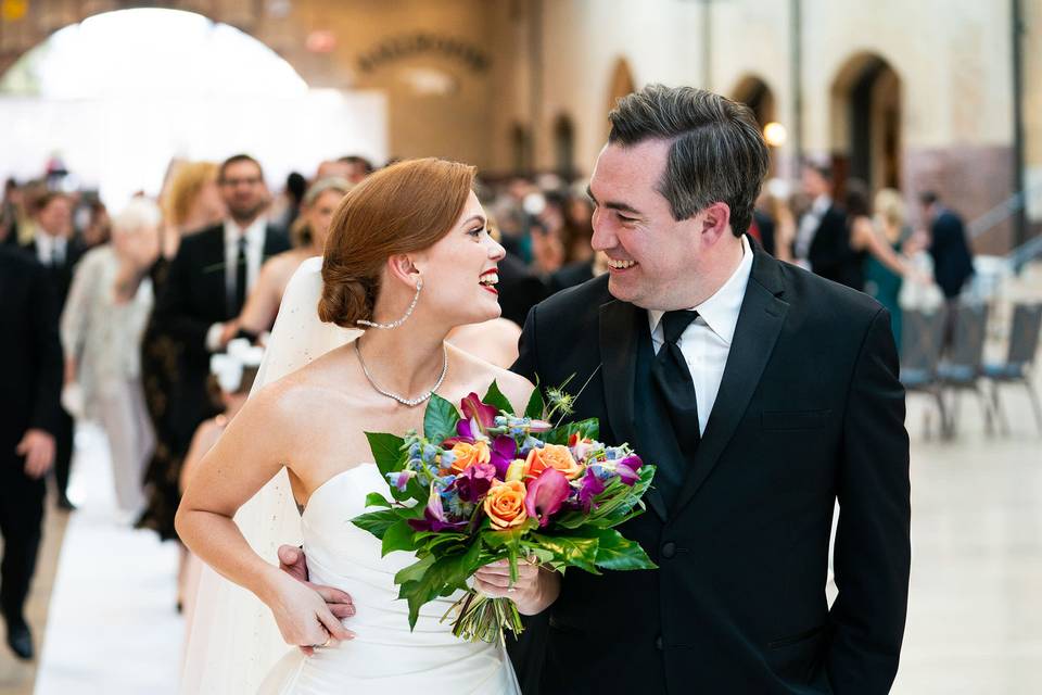 Happy couple after ceremony