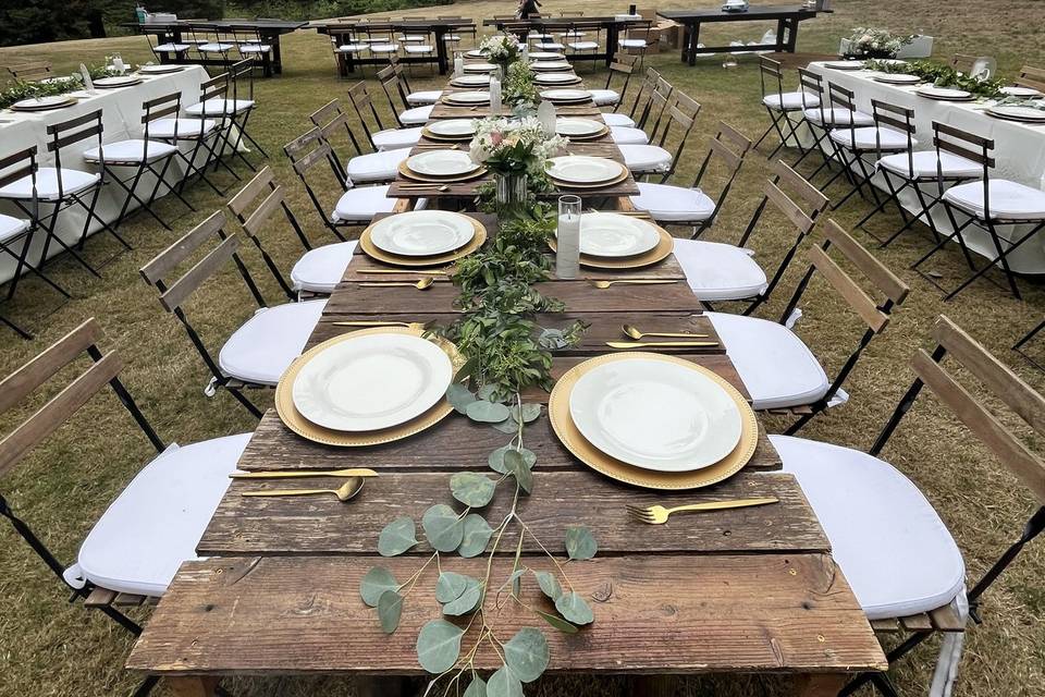 Rustic wood tables