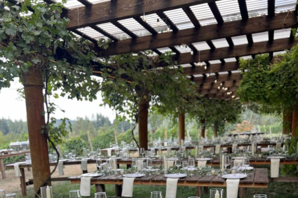Rustic wood tables