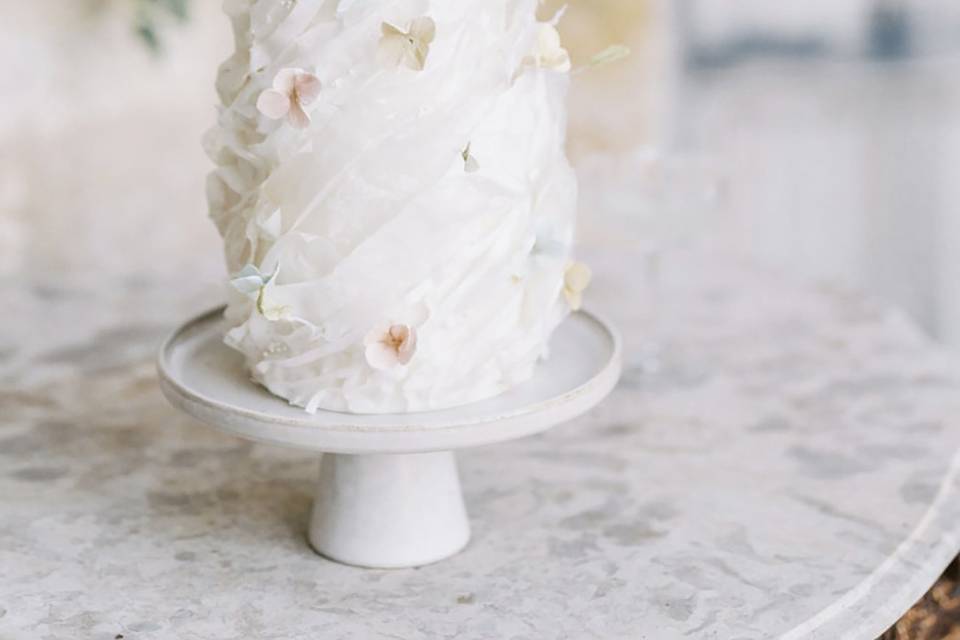 Ruffle wedding cake