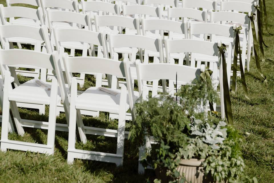 White Monument Ceremony Setup