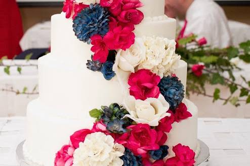 5 tier flower cake