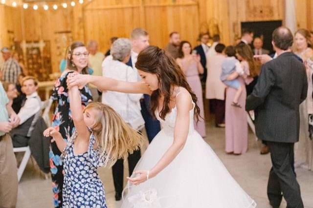 Bride and little girl