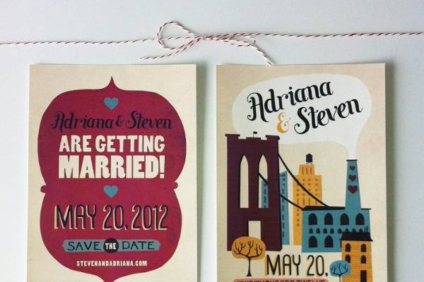 Brooklyn-themed Save the Date postcards
(digitally printed)