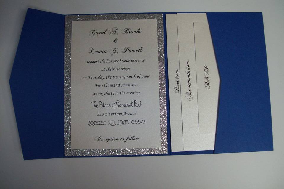 Side fold pocket invitation for organization