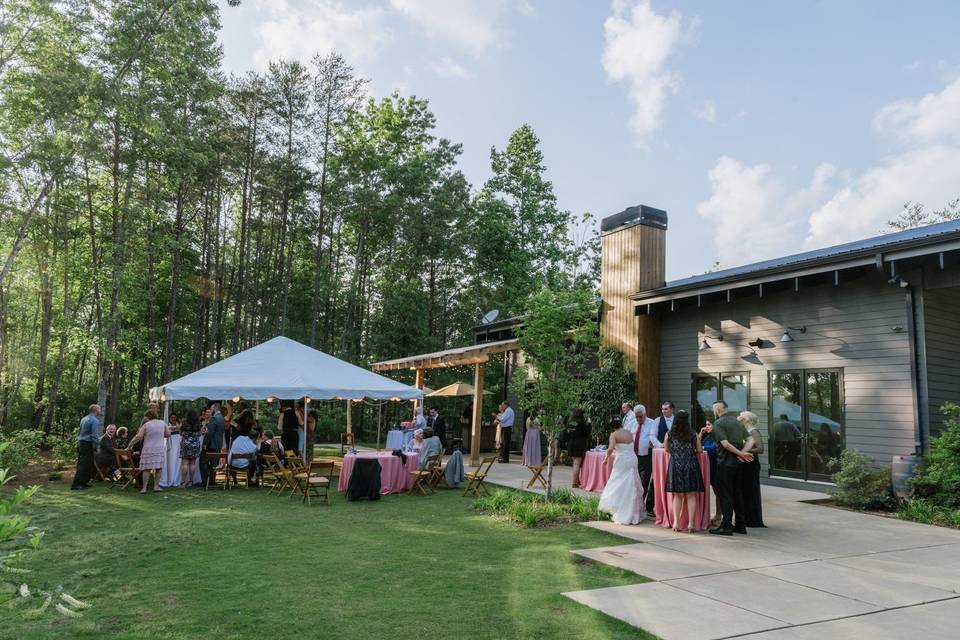 Outdoor spring reception pink