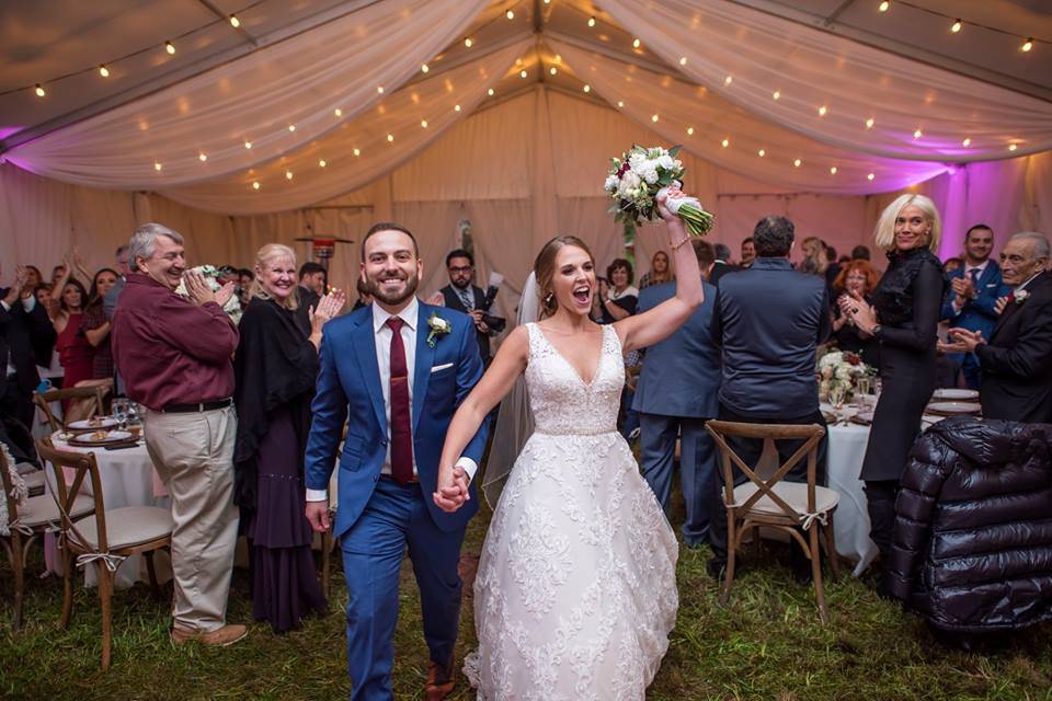 Couple enters reception