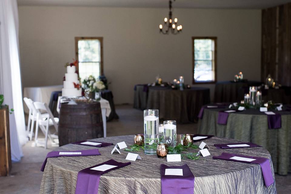 Inside barn