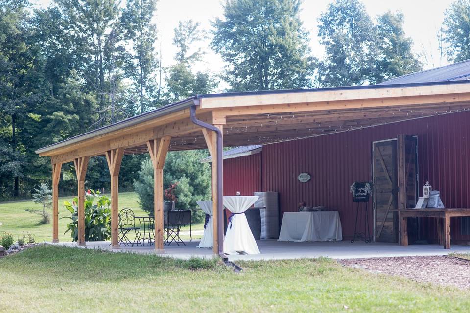 Outside covered patio area