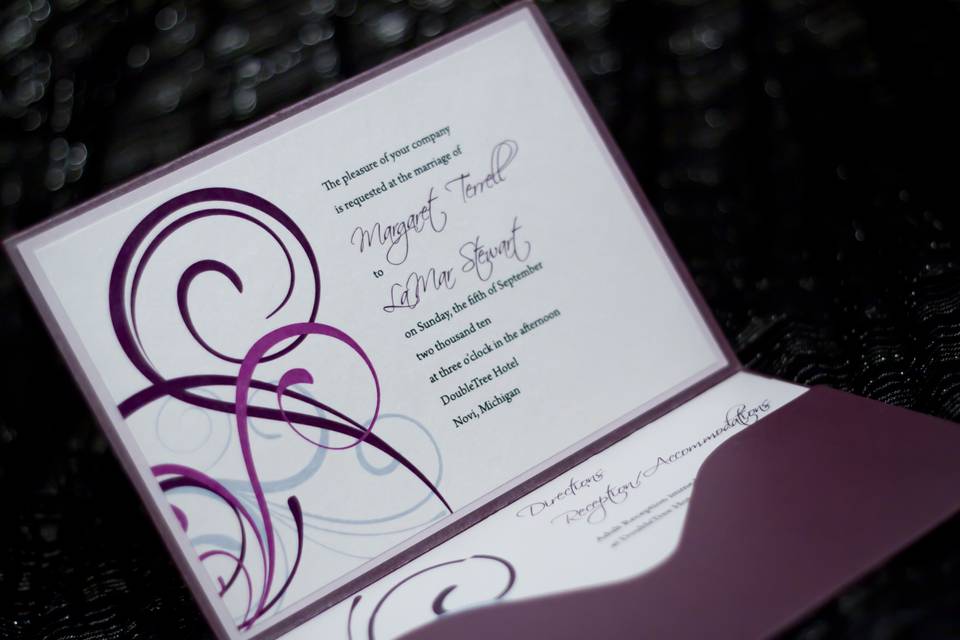 Purple invitation