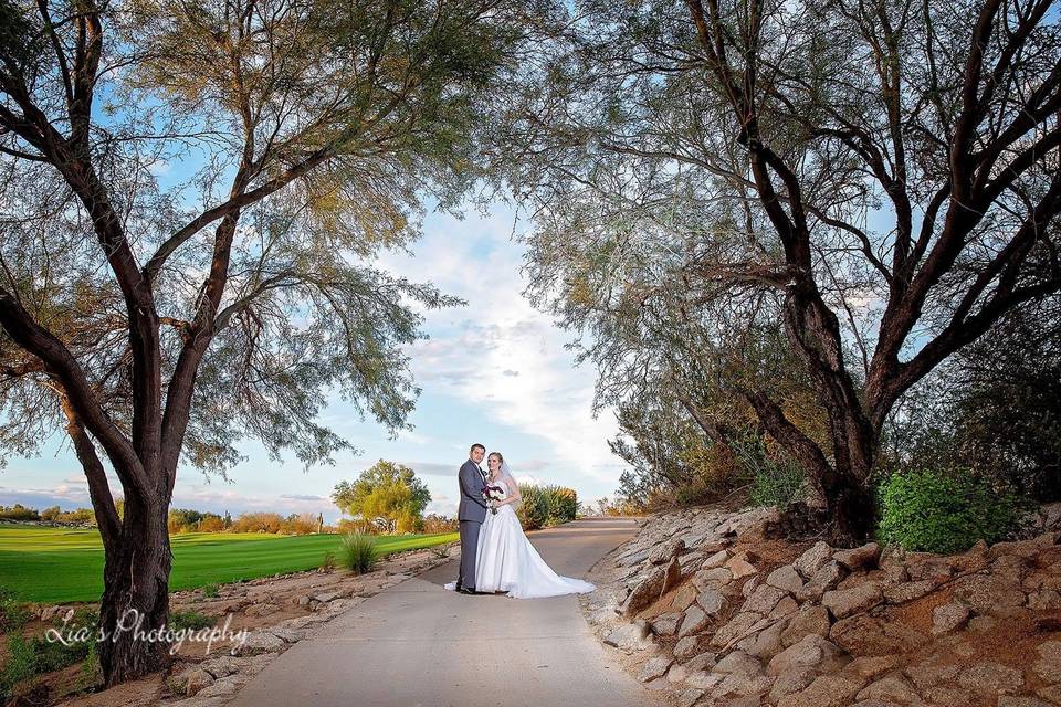 Newlyweds on the path