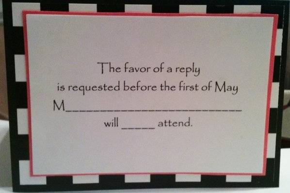 The Cortly Check RSVP enclosure