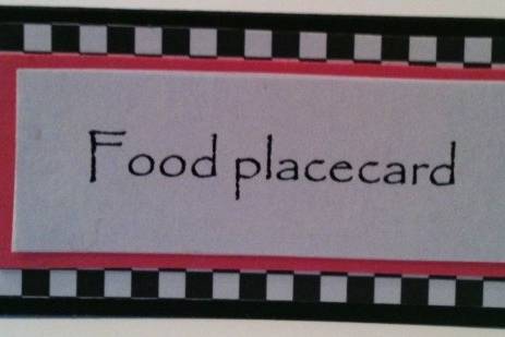 The Cortly Check Guest and/or Food placecard