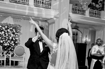 Bride &  Groom dancing.