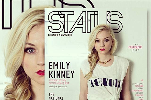 editorial cover featuring Emily Kinney