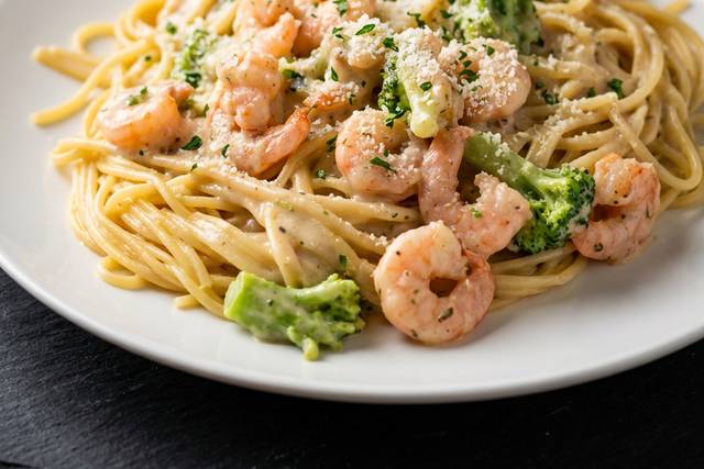 Broccoli & Shrimp Spaghetti