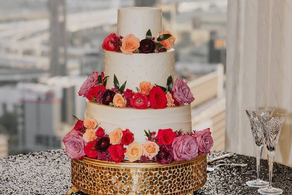 Colorful wedding cake