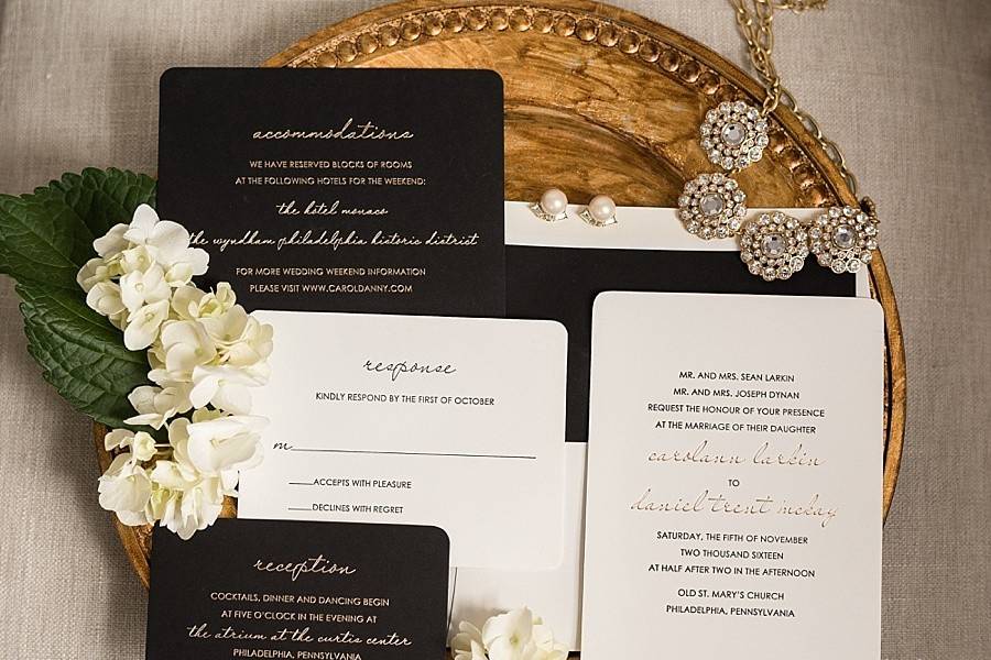 Black and white invitation