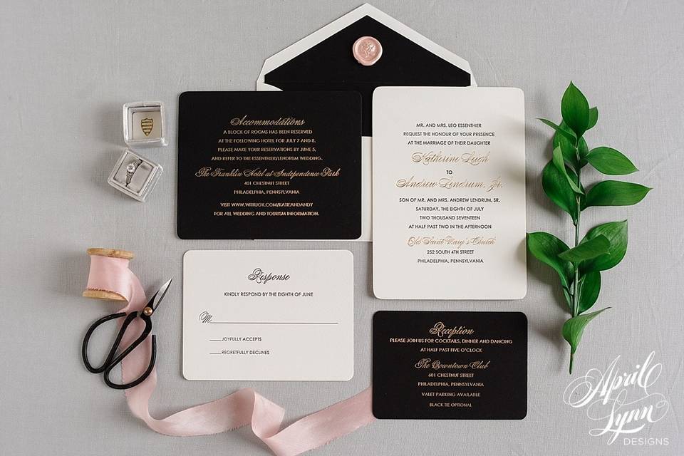 Black and white invitation