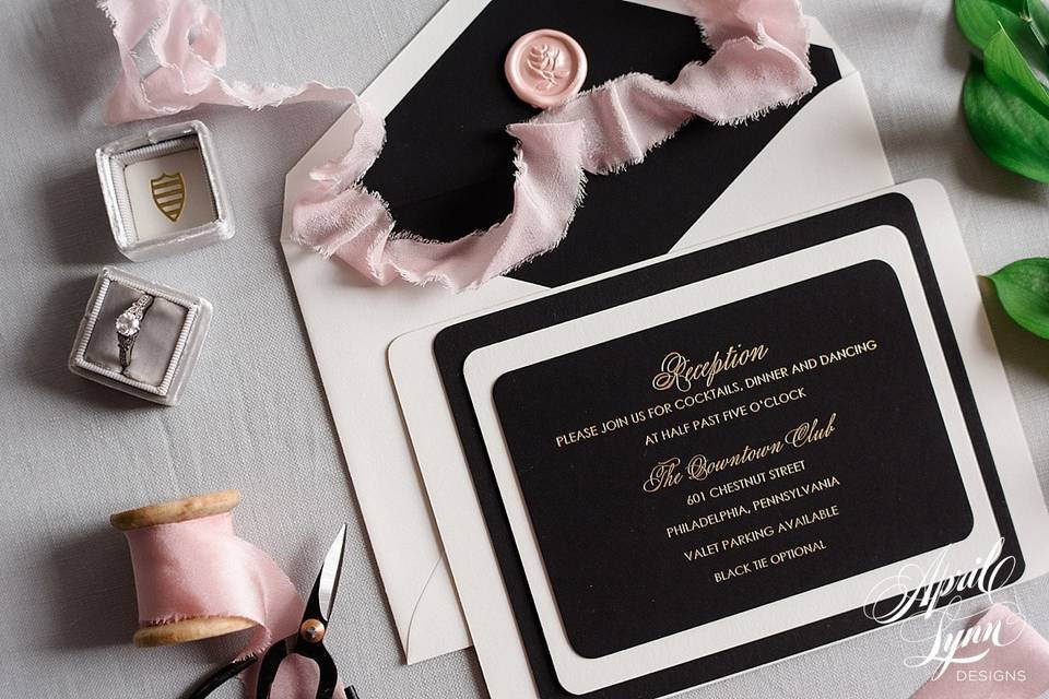 Black and white invitation