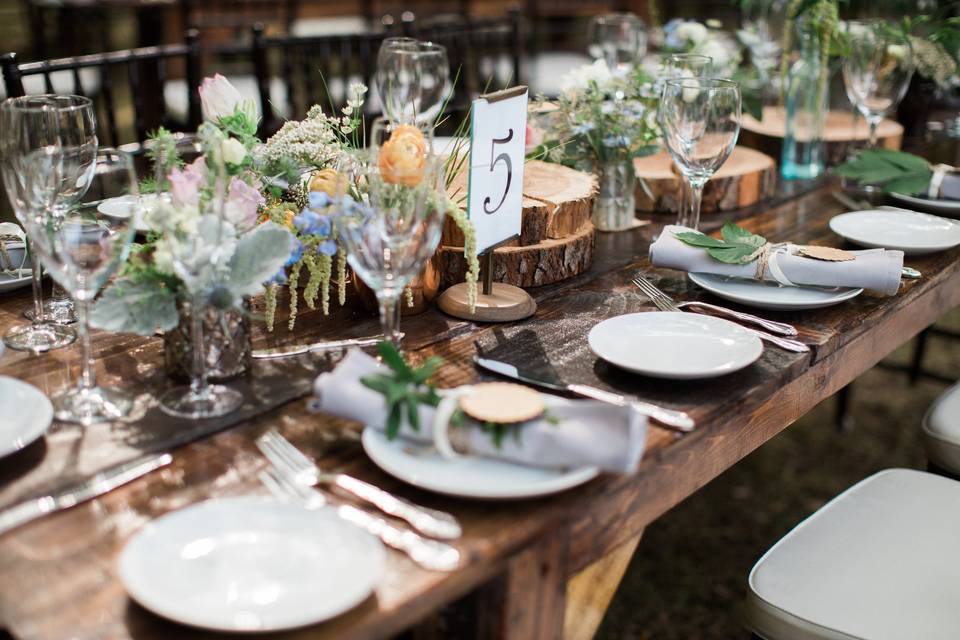 Rustic table setup