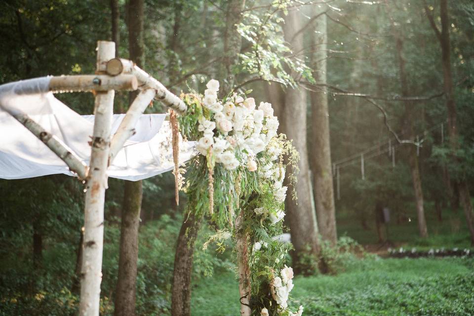 Outdoor wedding setup