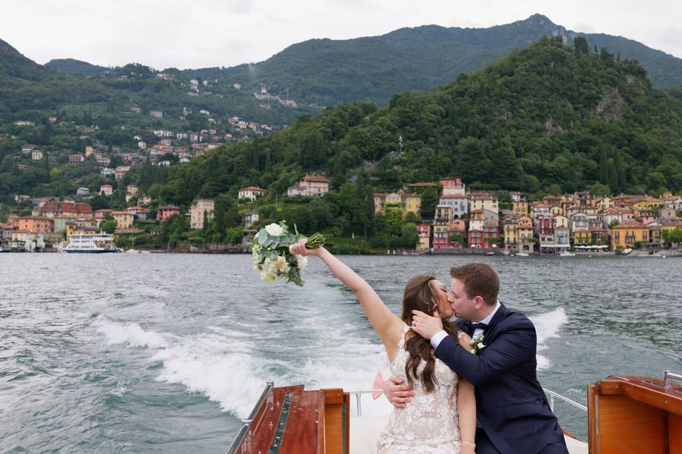 Lake Como Elopement on boat