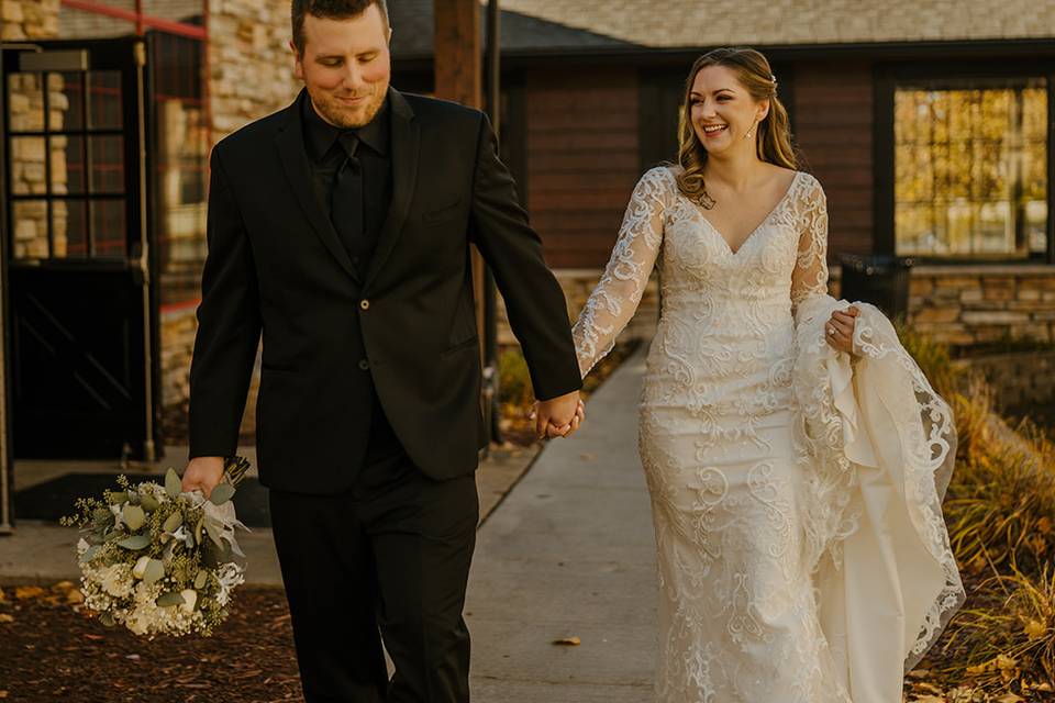 Bride & Groom Outside