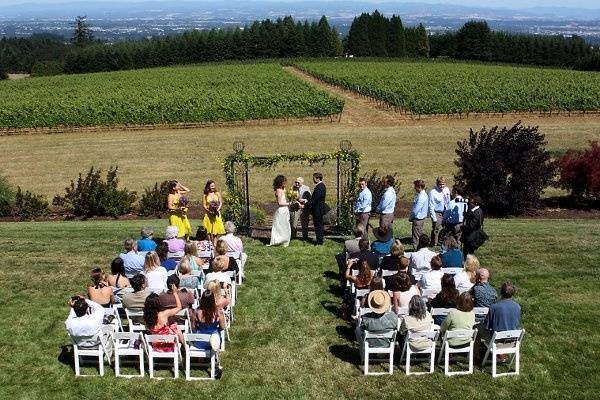 Outdoor wedding ceremony