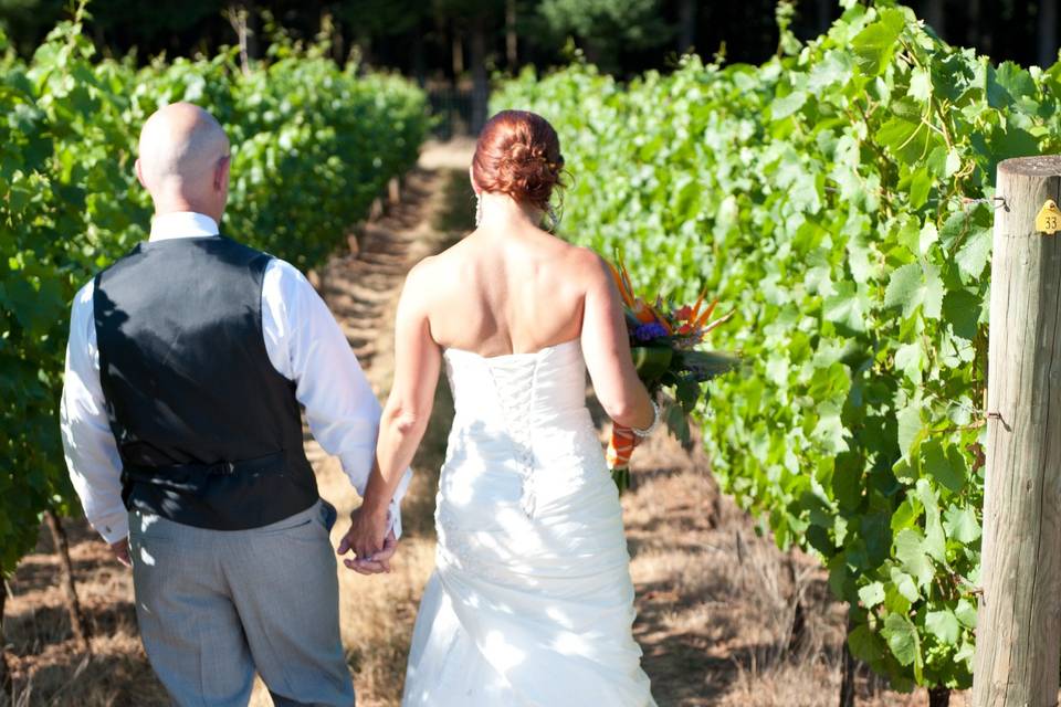 Couple in the vineyard