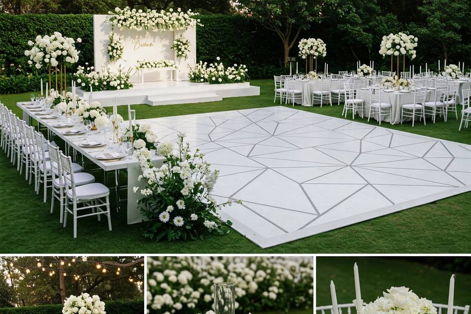 Outdoor wedding setup