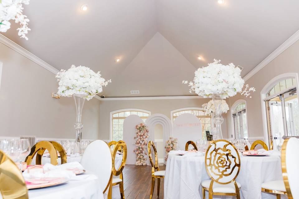 Wedding venue setup