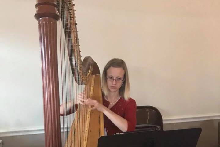 With the harp